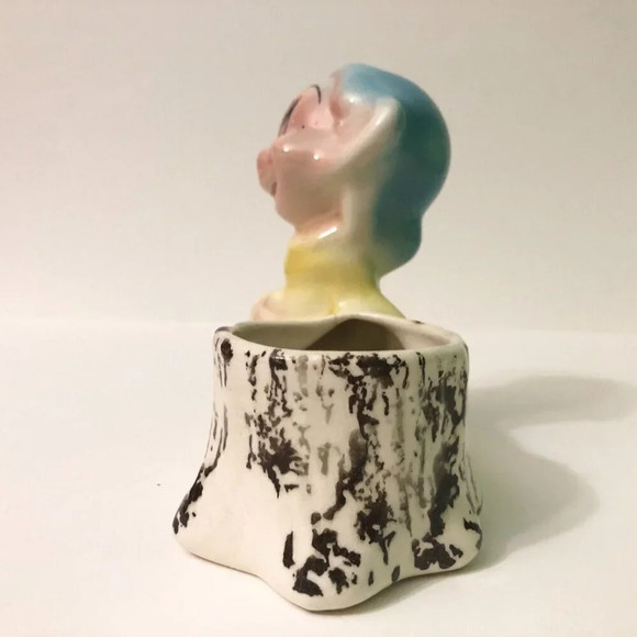 Vintage Dopey Flower Planter Figurine Snow White Seven Dwarfs Hairline Crack - Picture 3 of 16